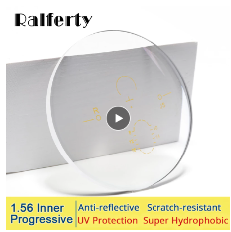Ralftery 1.56 Free Form Inner-Progressive Myopic-Hyperopic Lenses Color Clear Lenses Ralferty Lenses   