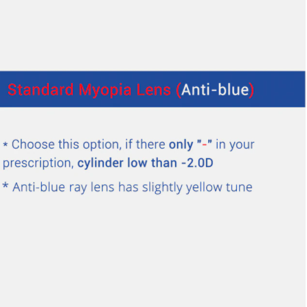 Ralferty 1.67 Single Vision Anti-Blue Lenses Color Clear Lenses Ralferty Lenses   