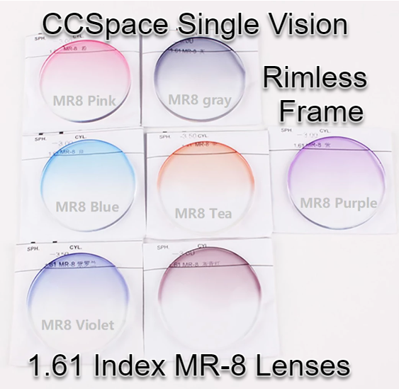 CCSpace Single Vision 1.61 Index MR-8 Tinted Lenses Lenses CCSpace Lenses   