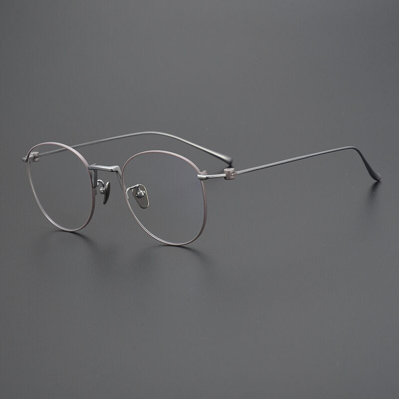 Gatenac Unisex Full Rim Round Square Titanium Eyeglasses Gxyj917 Frame Gatenac Cherry Blossoms  