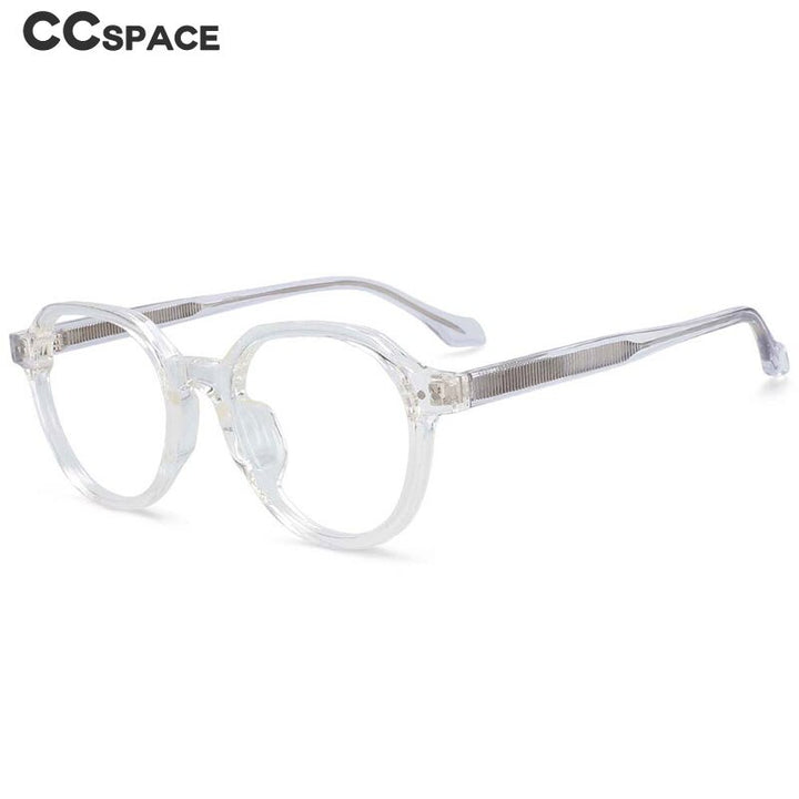 CCspace Women's Full Rim Round Acetate Titanium Frame Eyeglasses 54255 Full Rim CCspace   