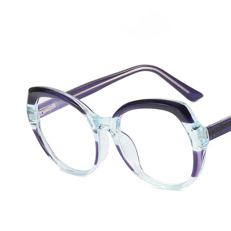 CCSpace Women's Full Rim Irregular Square Tr 90 Titanium Eyeglasses 54716 Full Rim CCspace China Green blue 