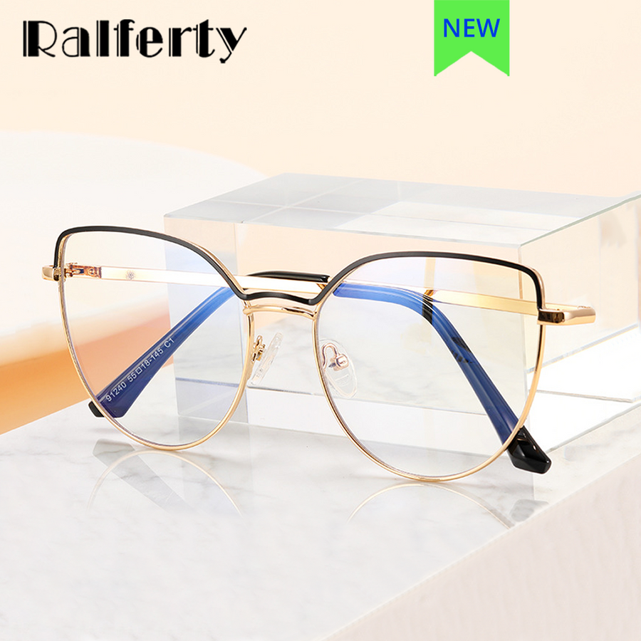 Ralferty Women's Full Rim Square Cat Eye Alloy Eyeglasses F91240 Full Rim Ralferty   