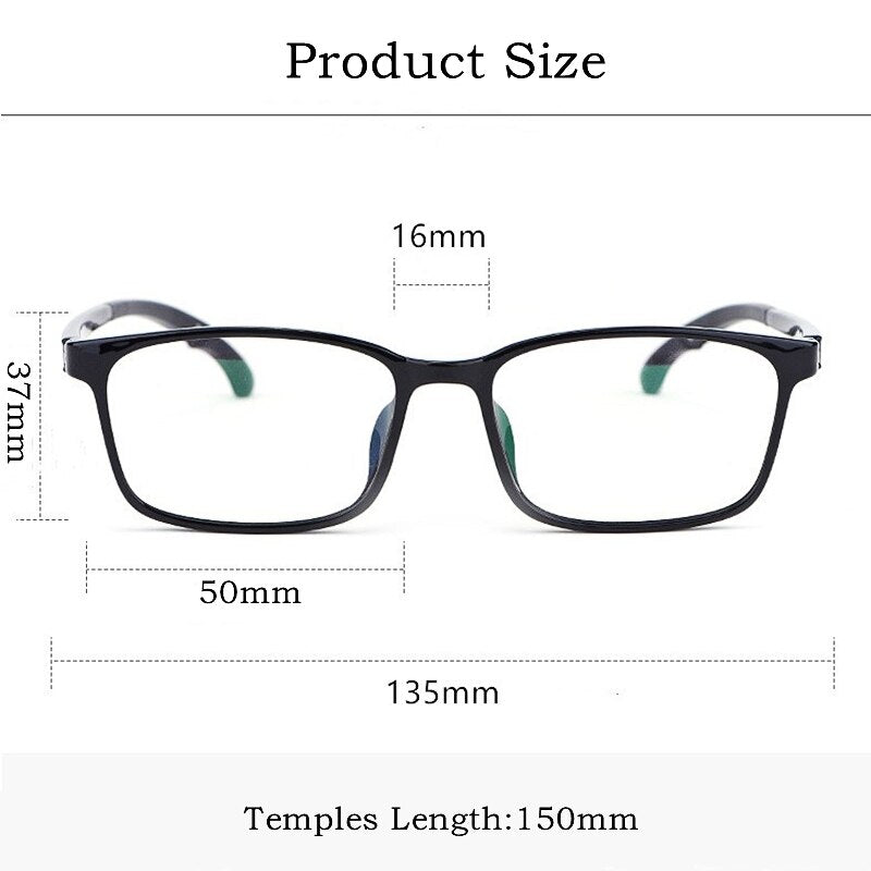 Yimaruili Unisex Full Rim Square Tr 90 Adjustable Temple Eyeglasses 5106 Full Rim Yimaruili Eyeglasses   