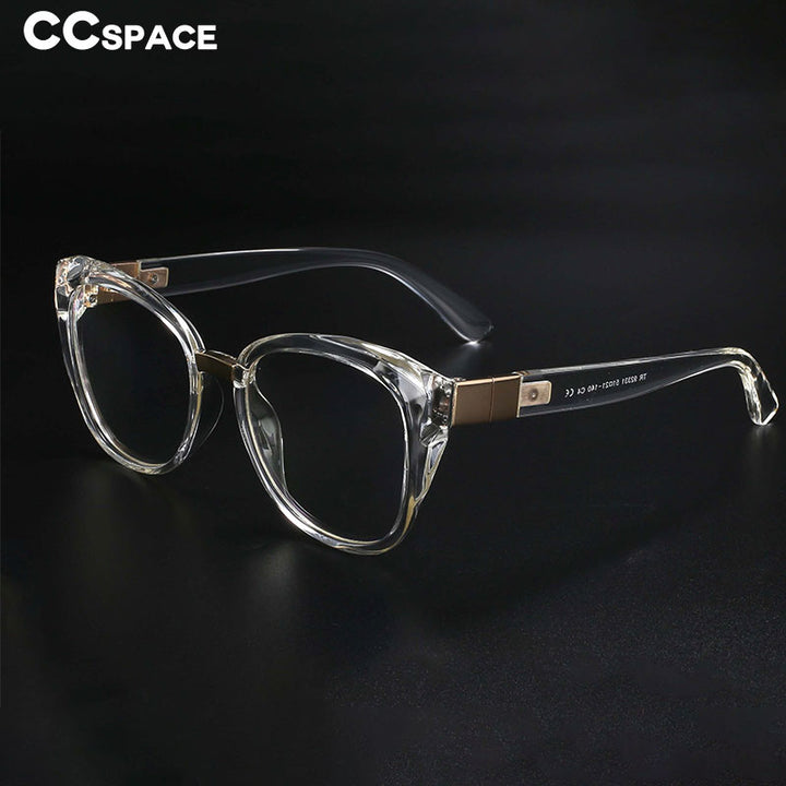 CCSpace Women's Full Rim Oversized Square Cat Eye Resin Frame Eyeglasses 48092 Full Rim CCspace   