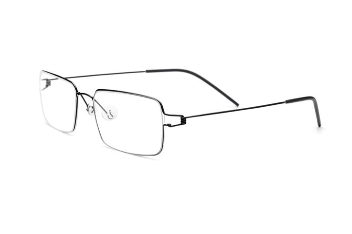 Muzz Men's Full Rim Round Titanium Alloy Screwless Frame Eyeglasses 3In1 Full Rim Muzz Small Square Black  
