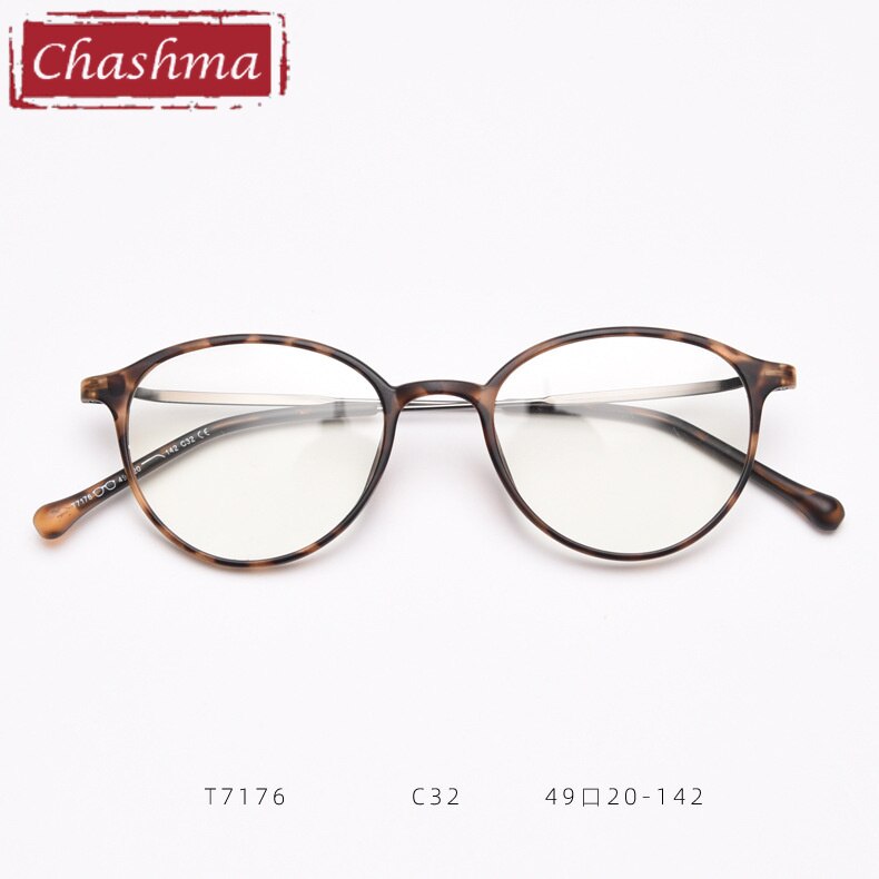 Chashma Round TR90 Eyeglasses Frame Lentes Optics Light Women Quality Student Prescription Glasses For RX Lenses Frame Chashma Ottica Leopard  