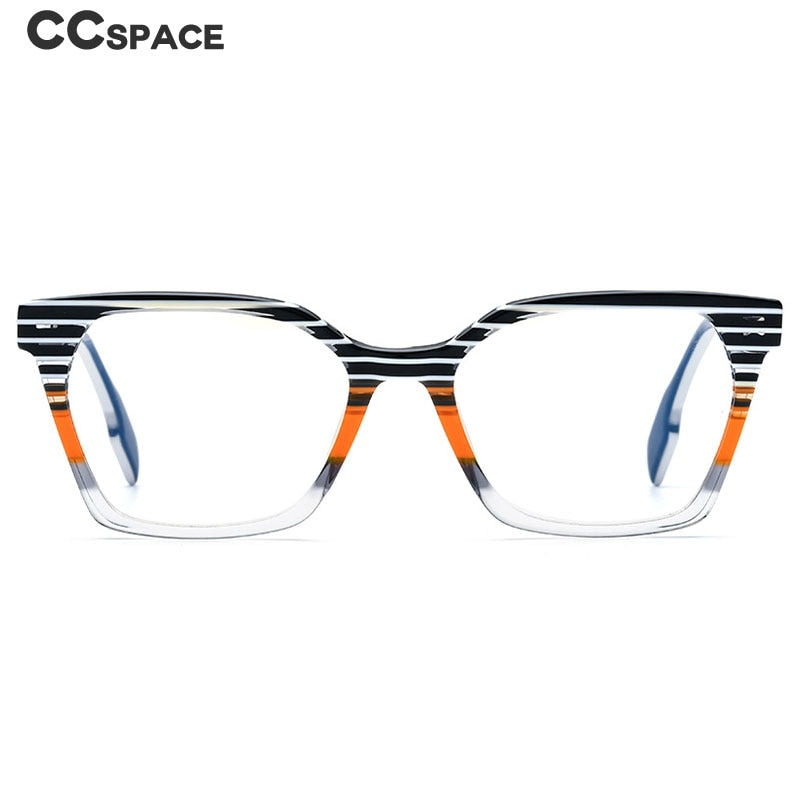 CCspace Unisex Full Rim Square Acetate Eyeglasses 55167 Full Rim CCspace   