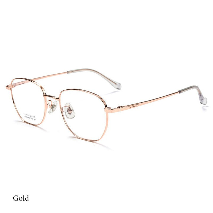 Bclear Unisex Full Rim Square Titanium Eyeglasses Lb5509 Full Rim Bclear Gold  