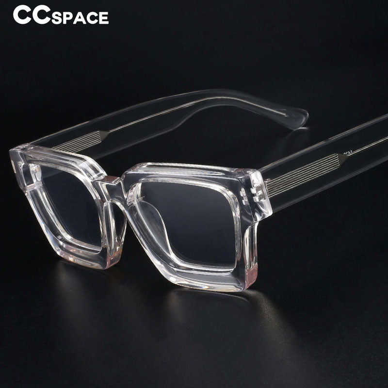 CCspace Unisex Full Rim Square Acetate Frame Eyeglasses 54290 Full Rim CCspace   