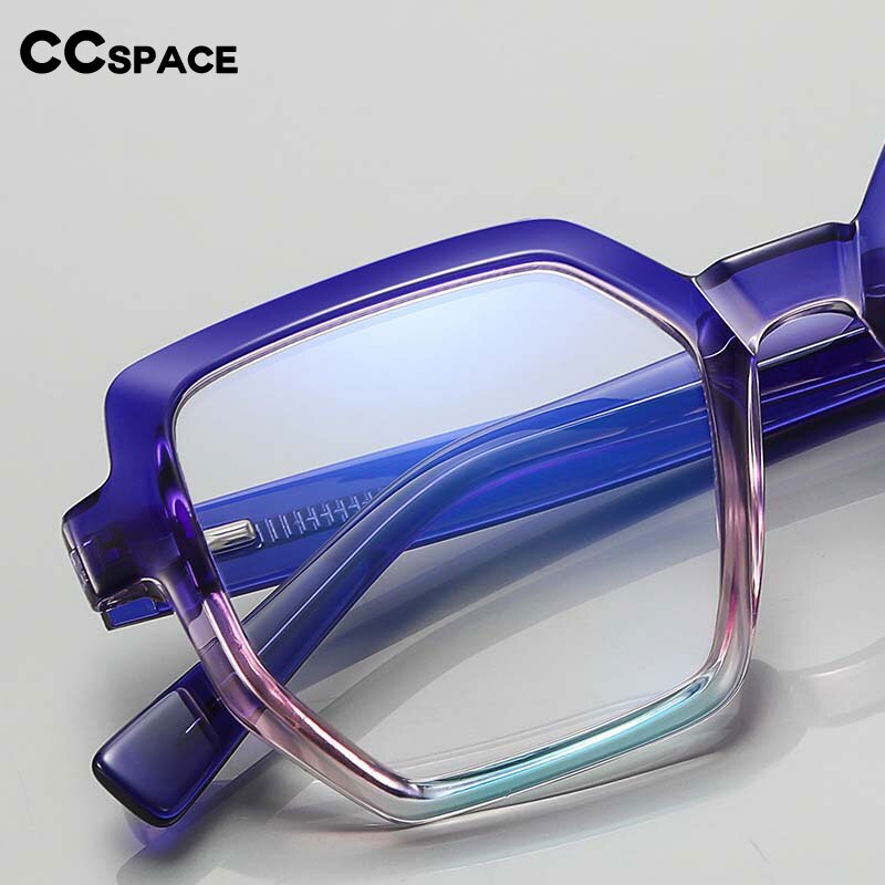 CCSpace Unisex Full Rim Irregular Square Tr 90 Titanium Eyeglasses 54714 Full Rim CCspace   