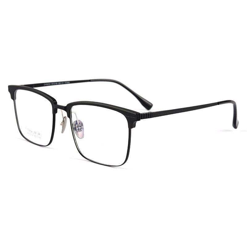 Handoer Men's Full Rim Square Titanium Eyeglasses 9202 Full Rim Handoer Black  