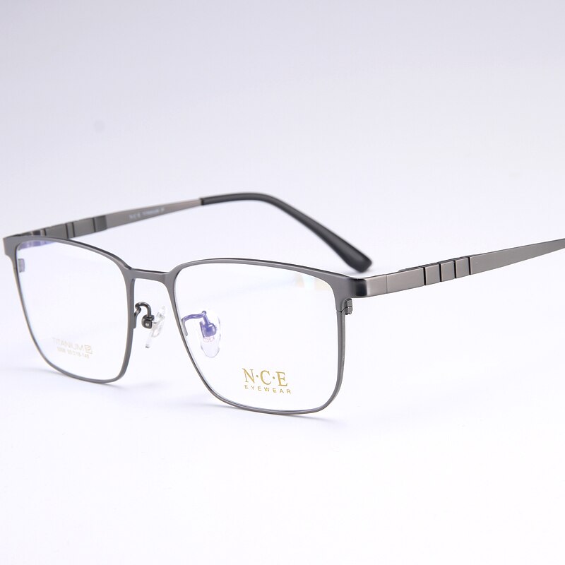 Bclear Men's Full Rim Square Titanium Eyeglasses My5008 Full Rim Bclear Dark Gray  