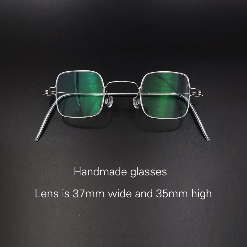 Yujo Unisex Full Rim Small Handcrafted Square Stainless Steel Eyeglasses Customized Lens Options Full Rim Yujo C1 China 