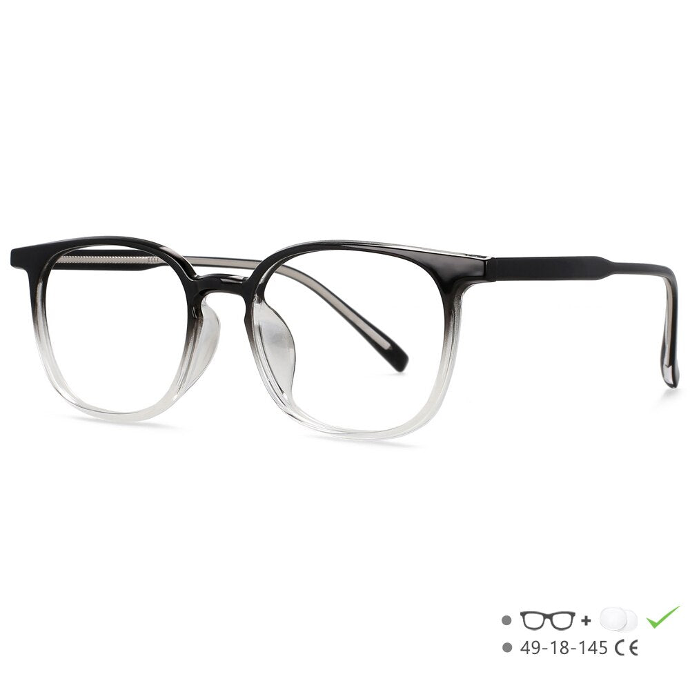 CCSpace Unisex Full Rim Square Tr 90 Acetate Eyeglasses 55518 Full Rim CCspace Darkening China 