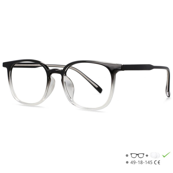 CCspace Unisex Full Rim Square Tr 90 Acetate Eyeglasses 55518 Full Rim CCspace Darkening China 