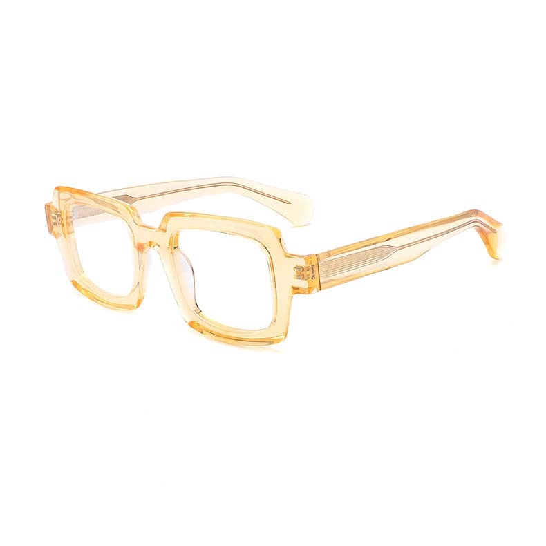 CCspace Unisex Full Rim Square Acetate Eyeglasses 54907 Full Rim CCspace Orange China 