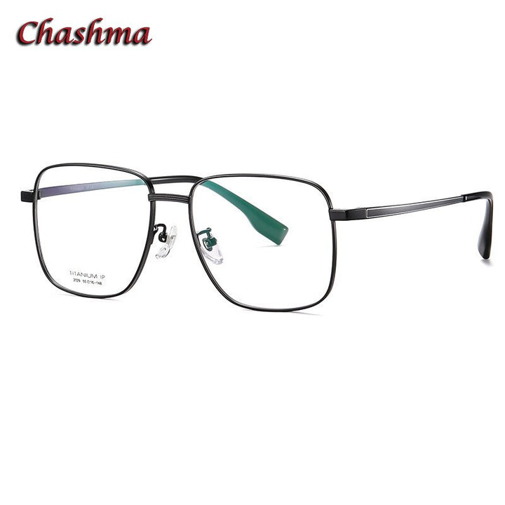 Chashma Ochki Unisex Full Rim Square Titanium Eyeglasses 2029 Full Rim Chashma Ochki Black  