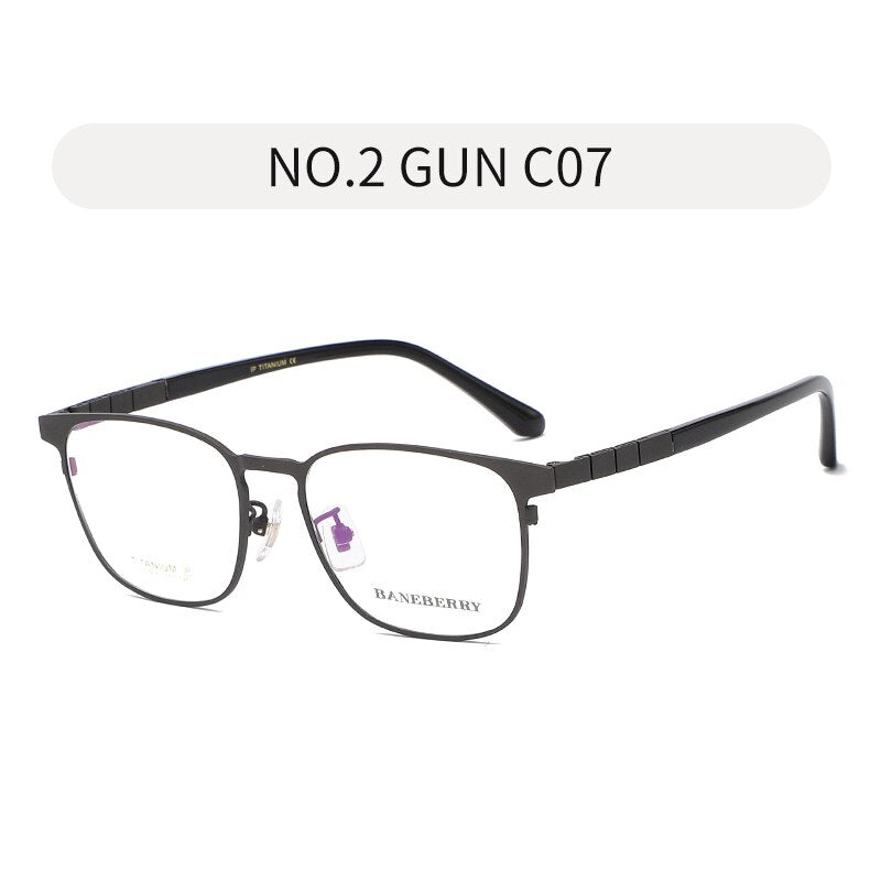 Zirosat Unisex Eyeglasses Frame Pure Titanium Black Grey 71079 Frame Zirosat grey  