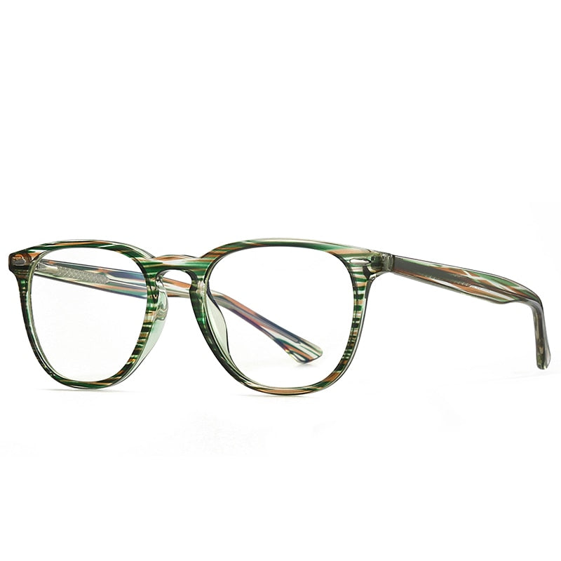 Gmei Women's Full Rim TR 90 Titanium Round Frame Eyeglasses 2059 Full Rim Gmei Optical C6 Green  