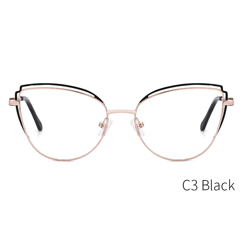 Kansept Women's Full Rim Cat Eye Alloy Eyeglasses Ty48299a Full Rim Kansept C3 Black CN 