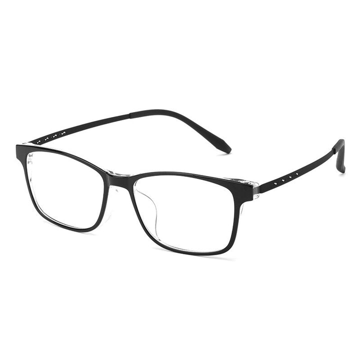 KatKani Unisex Full Rim Square Tr 90 Titanium Eyeglasses 99103t Full Rim KatKani Eyeglasses Transparent Black  