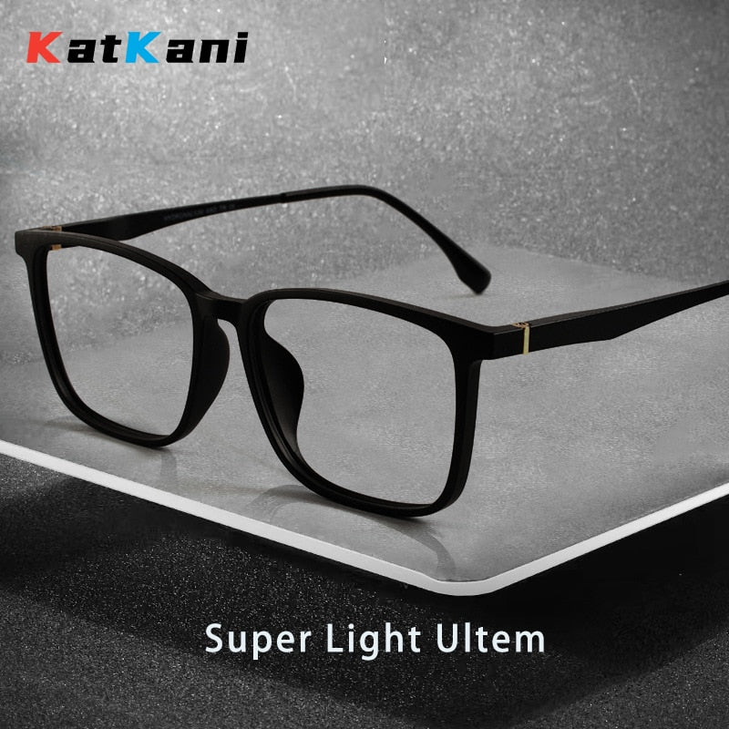 KatKani Unisex Full Rim Large Square Tr 90 Aluminum Eyeglasses Full Rim KatKani Eyeglasses   