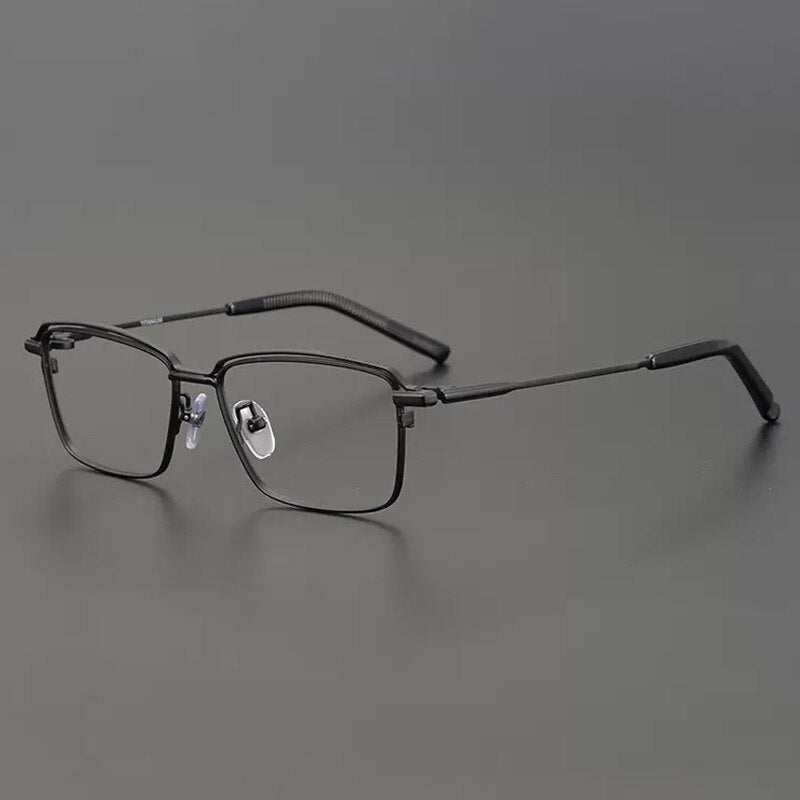 Gatenac Unisex Full Rim Square Titanium Eyeglasses Gxyj906 Full Rim Gatenac Black  
