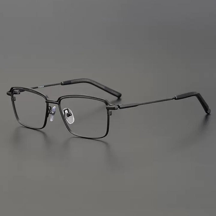 Gatenac Unisex Full Rim Square Titanium Eyeglasses Gxyj906 Full Rim Gatenac Black  