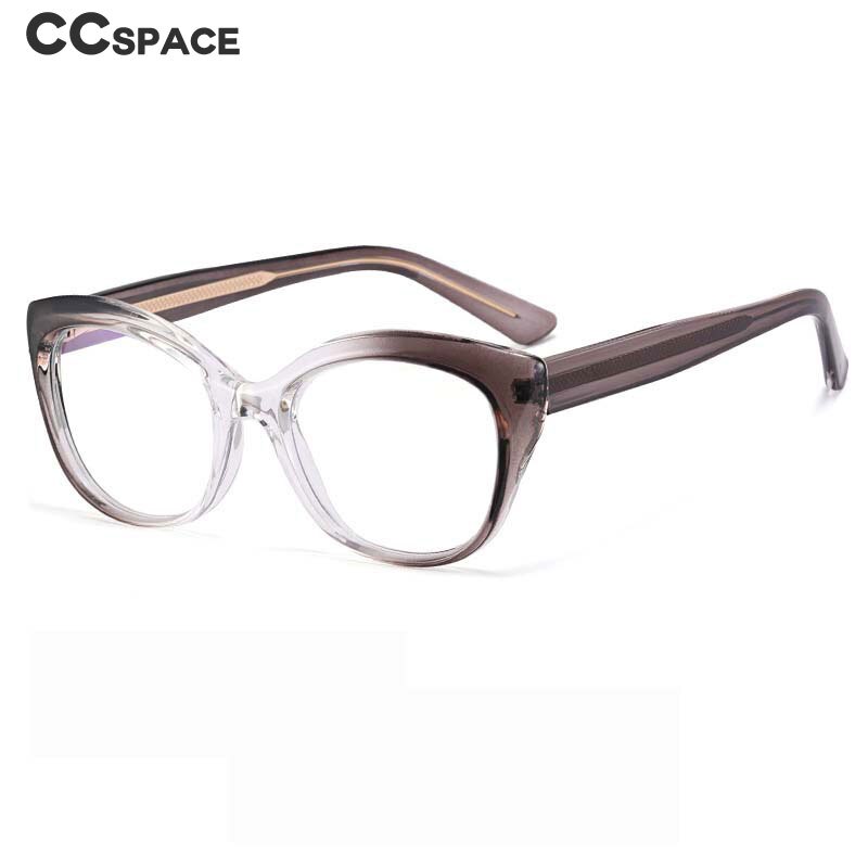 CCspace Women's Full Rim Square Cat Eye Tr 90 Stainless Steel Eyeglasses 53149 Full Rim CCspace   