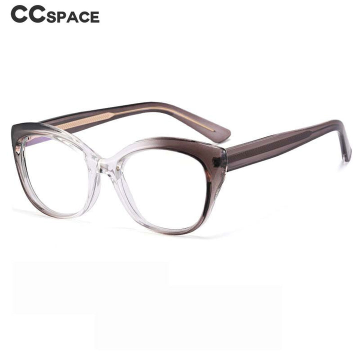 CCSpace Women's Full Rim Square Cat Eye Tr 90 Stainless Steel Eyeglasses 53149 Full Rim CCspace   