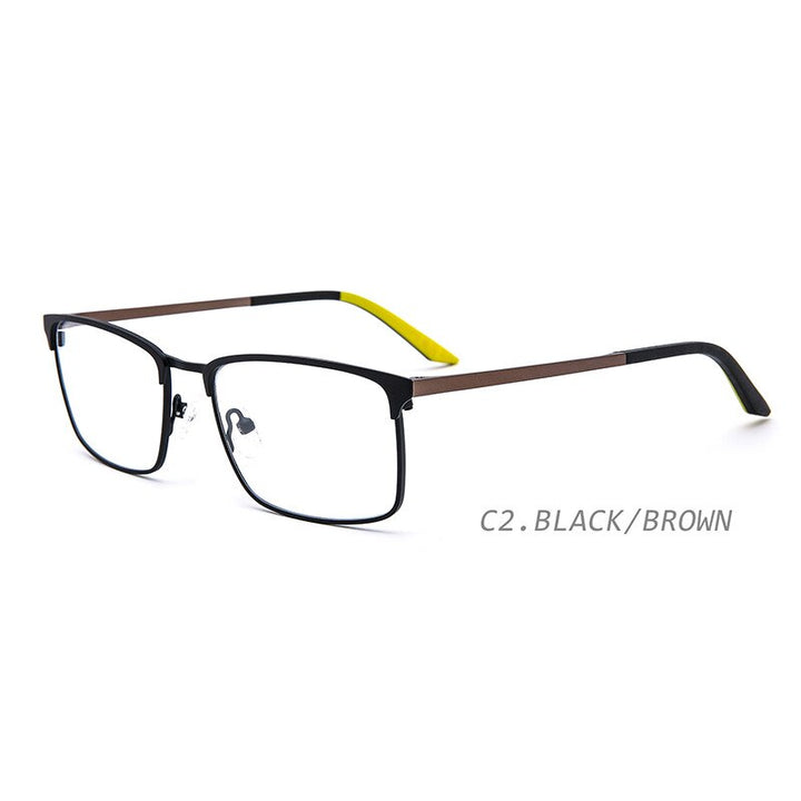 Kansept Men's Full Rim Square Alloy Eyeglasses Yj0243 Full Rim Kansept C2  