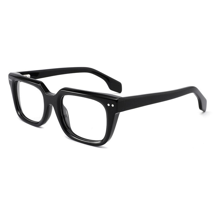 Gatenac Unisex Full Rim Square Acetate Frame Eyeglasses Gxyj797 Full Rim Gatenac Black  