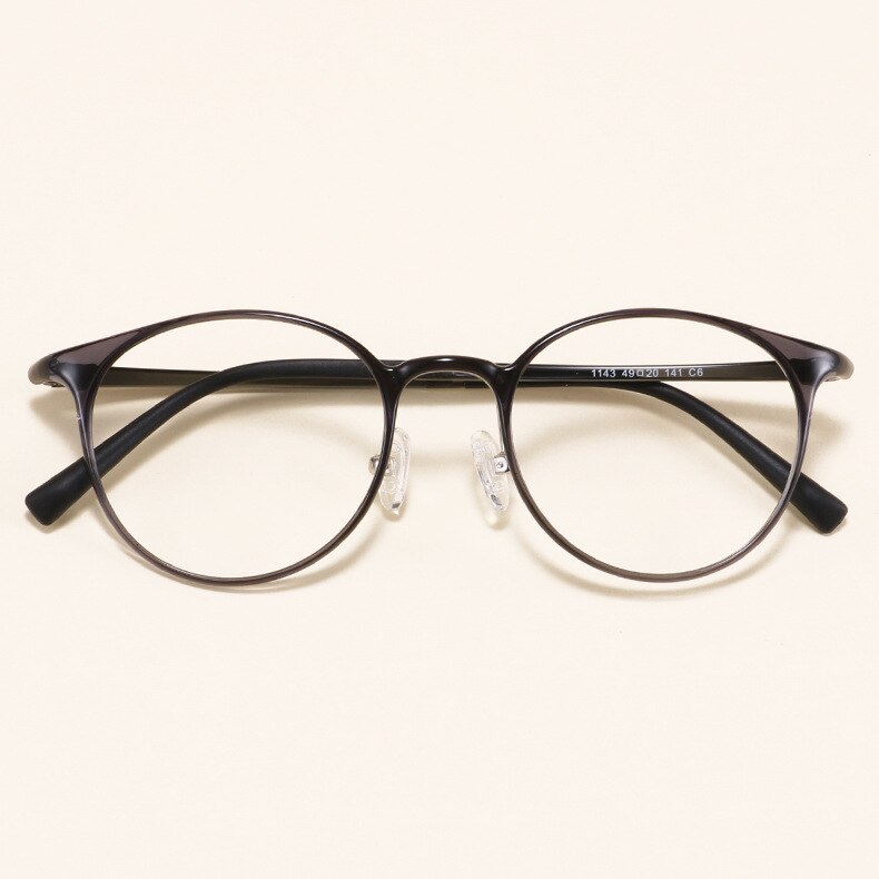 Kansept Women's Full Rim Round Carbon Steel Ultem Eyeglasses Full Rim Kansept C6 Gray CN 