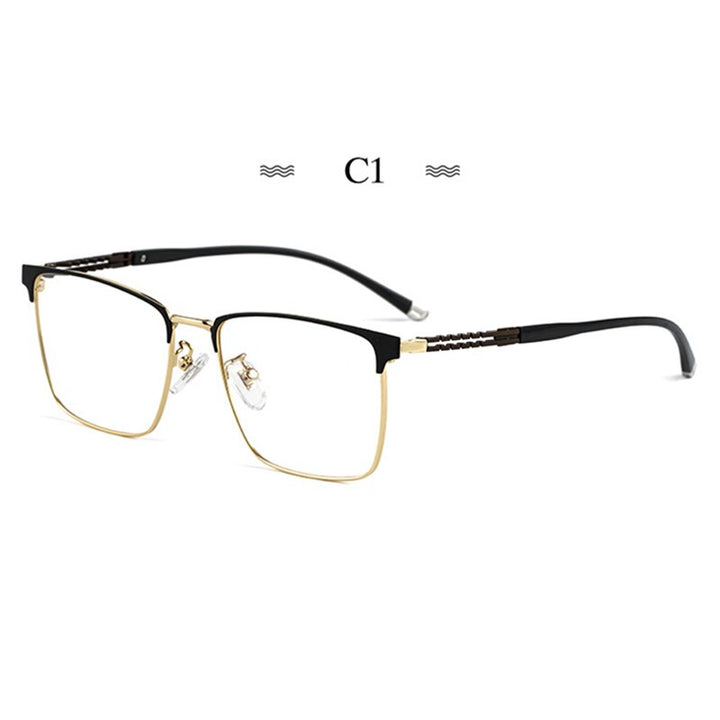 Hotochki Men's Full Rim Square Tr 90 Titanium Frame Eyeglasses T8611t Full Rim Hotochki C1  