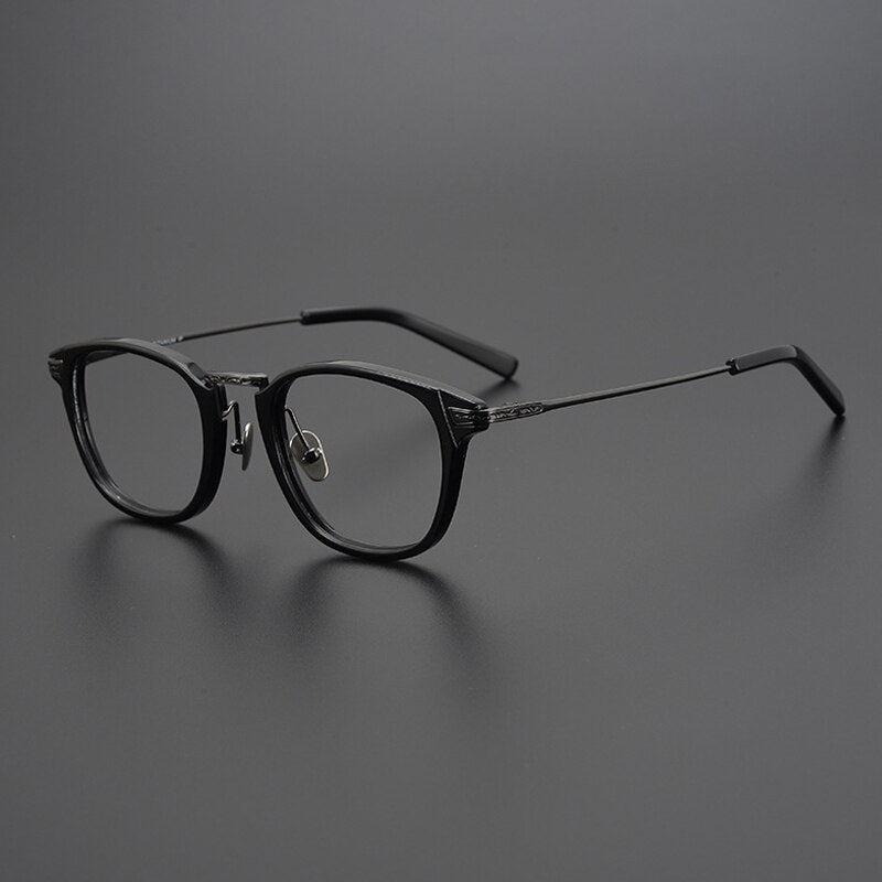 Gatenac Unisex Full Rim Square Tr 90 Titanium Eyeglasses Gxyj966 Full Rim Gatenac Black  