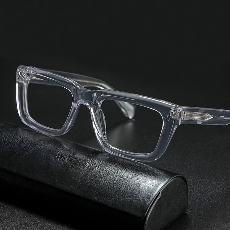 Gatenac Unisex Full Rim Square Acetate Frame Eyeglasses Gxyj776 Full Rim Gatenac Transparent  