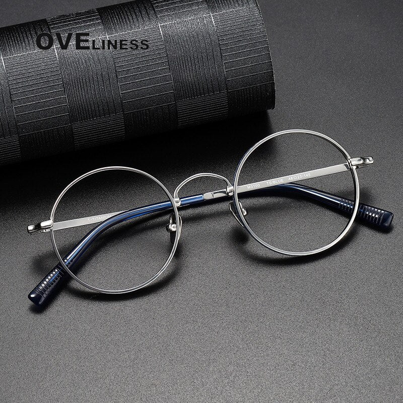 Oveliness Unisex Full Rim Round Titanium Eyeglasses M3100 Full Rim Oveliness   