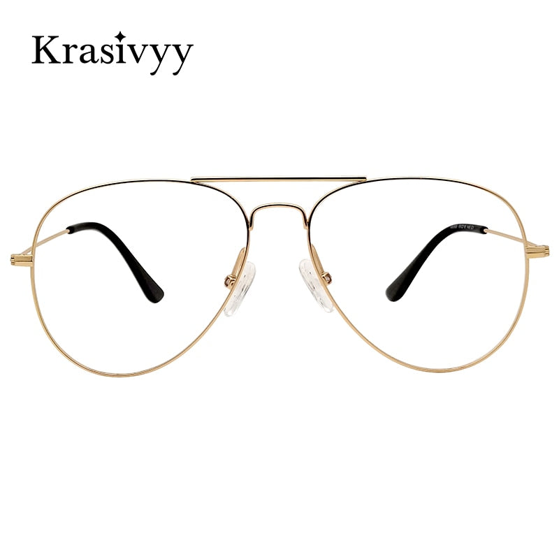 Krasivyy Men's Full Rim Square Oval Double Bridge Titanium Eyeglasses Kr16050 Full Rim Krasivyy   