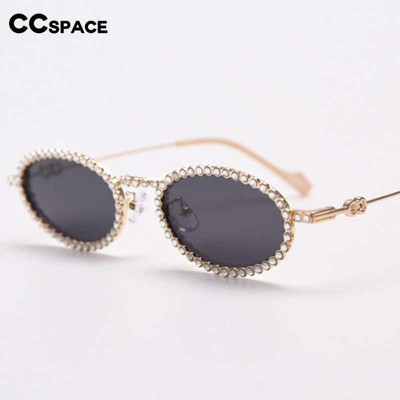 CCSpace Women's Full Rim Small Oval Tr 90 Alloy UV400 Sunglasses 56291 Sunglasses CCspace Sunglasses   