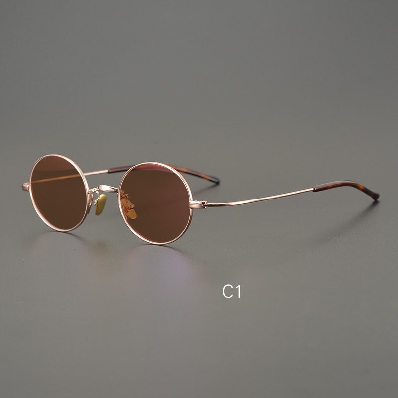 Yujo Men's Full Rim Round Titanium Polarized Sunglasses Sunglasses Yujo C1 China 