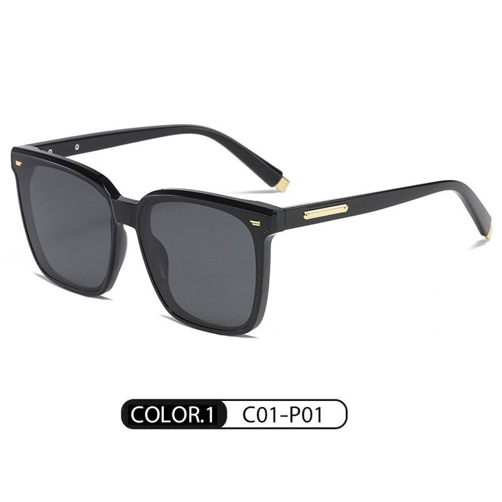 Yimaruili Unisex Full Rim Square Acetate Frame Polarized Sunglasses TR-ZC127 Sunglasses Yimaruili Sunglasses C01 P01 Other 