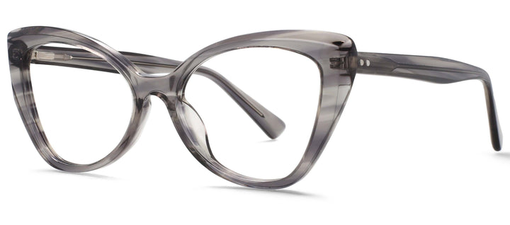 CCSpace Women's Full Rim Square Cat Eye Acetate Eyeglasses 55032 Full Rim CCspace Gray China 