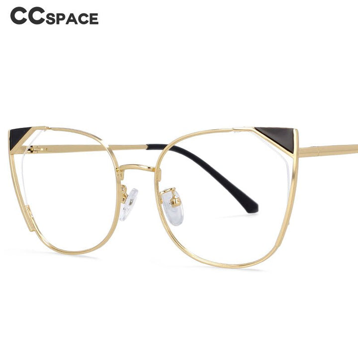 CCSpace Women's Full Rim Square Cat Eye Alloy Frame Eyeglasses 54218 Full Rim CCspace   