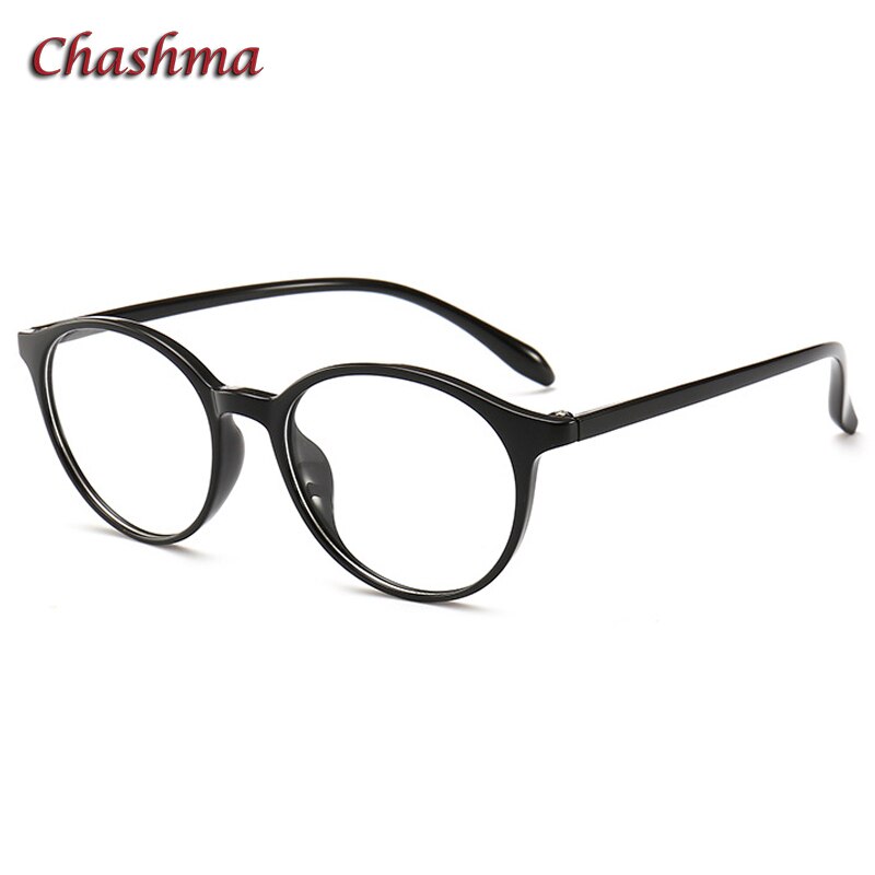 Chashma Ochki Unisex Full Rim Round Tr 90 Titanium Eyeglasses 6057 Full Rim Chashma Ochki Bright Black  