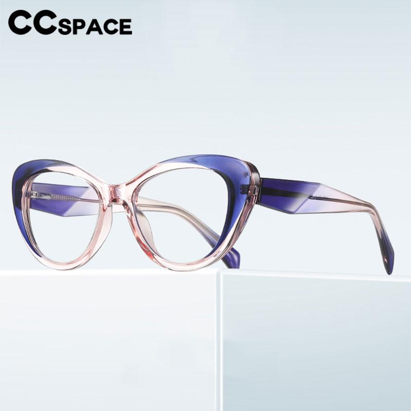 CCSpace Women's Full Rim Square Cat Eye Tr 90 Titanium Eyeglasses 56757 Full Rim CCspace   