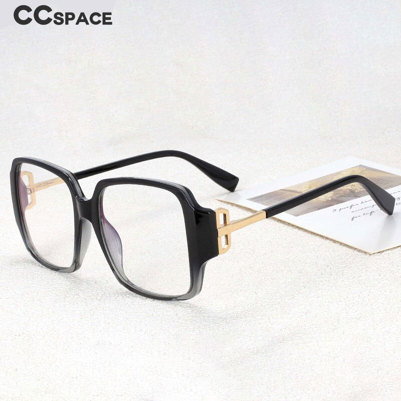 CCSpace Women's Full Rim Square Tr 90 Titanium Frame Eyeglasses 54467 Full Rim CCspace   