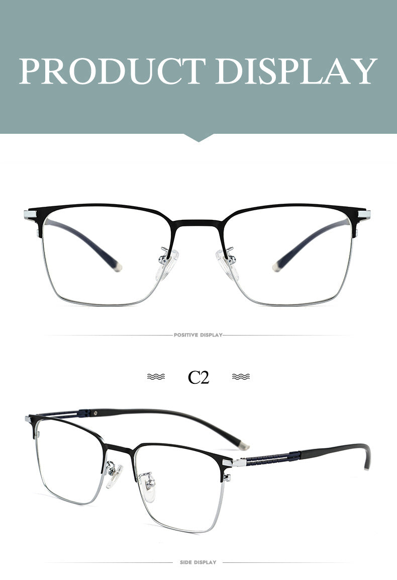 Hotochki Men's Full Rim Square Tr 90 Titanium Frame Eyeglasses T8609t Full Rim Hotochki   
