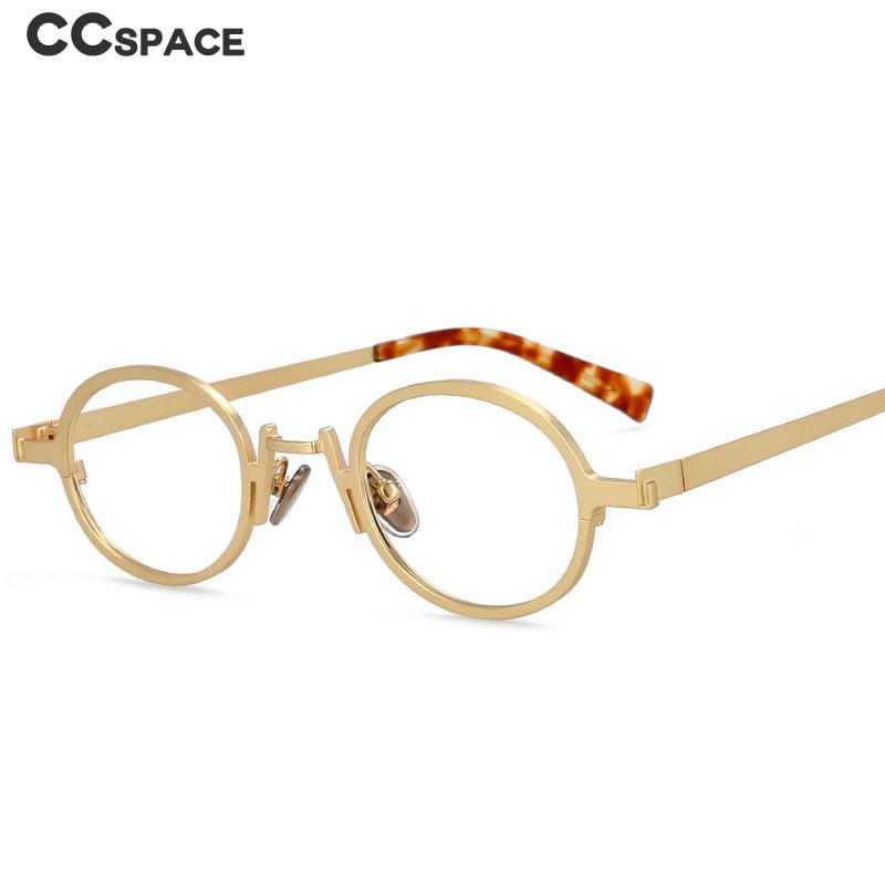 CCSpace Unisex Small Full Rim Oval Alloy Punk Frame Eyeglasses 54533 Full Rim CCspace   