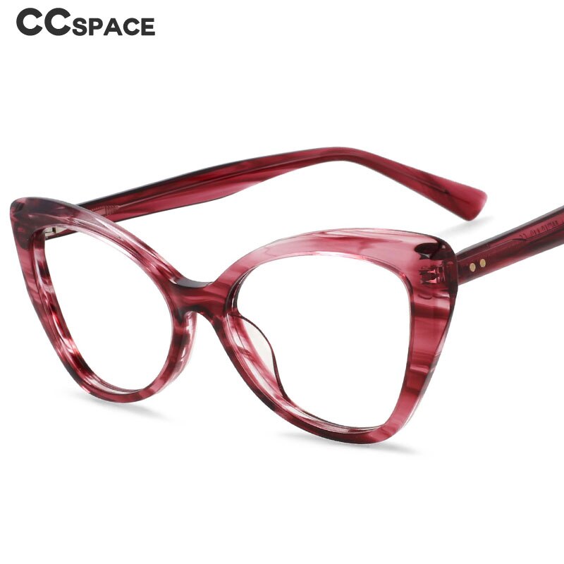 CCSpace Women's Full Rim Square Cat Eye Acetate Eyeglasses 55032 Full Rim CCspace   